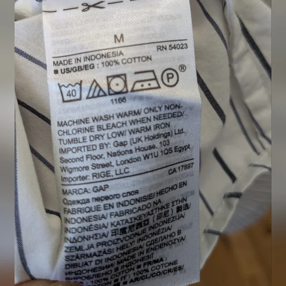 GAP Striped Shirt in White and Blue - Picture 10 of 10